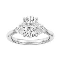 Lasker's Big Rocks Lab-Grown Diamond Collection Hidden Halo Ring With 2.05ct Oval Center Diamond