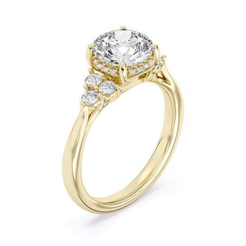 Lasker's Big Rocks Lab-Grown Diamond Collection Ring in 14Kt Yellow Gold with 2.03Ct Round Center Diamond