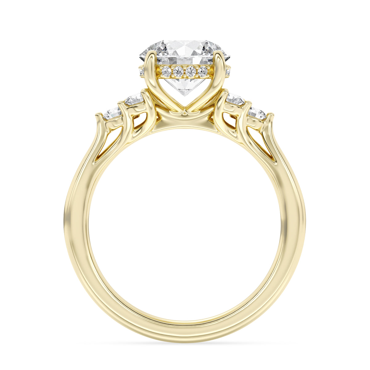 Lasker's Big Rocks Lab-Grown Diamond Collection Ring in 14Kt Yellow Gold with 2.03Ct Round Center Diamond