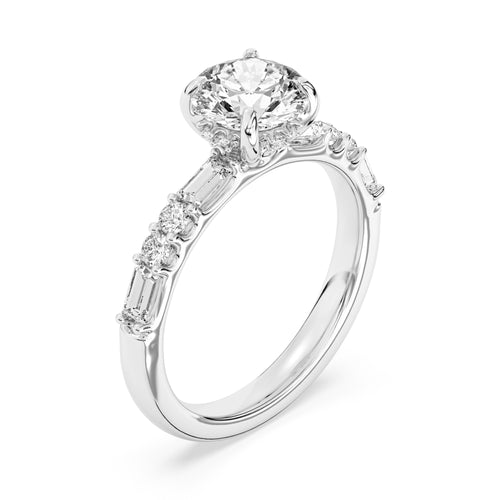 Lasker's Big Rocks Lab-Grown Diamond Collection Ring in 14Kt White Gold with 1.54ct  Round Center  Diamond