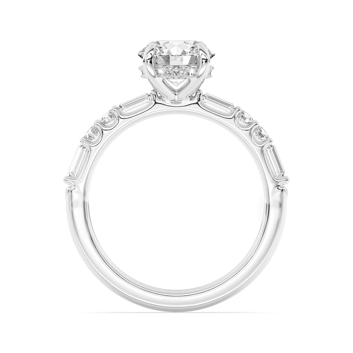 Lasker's Big Rocks Lab-Grown Diamond Collection Ring in 14Kt White Gold with 1.54Ct Round Center Diamond