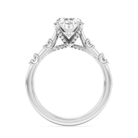 Lasker's Big Rocks Lab-Grown Diamond Collection Ring in 14Kt White Gold with 2.51Ct Oval Center Diamond