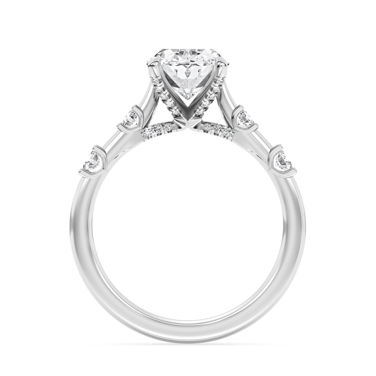 Lasker's Big Rocks Lab-Grown Diamond Collection 14Kt White Gold Ring with 1.59Ct Oval Center Diamond