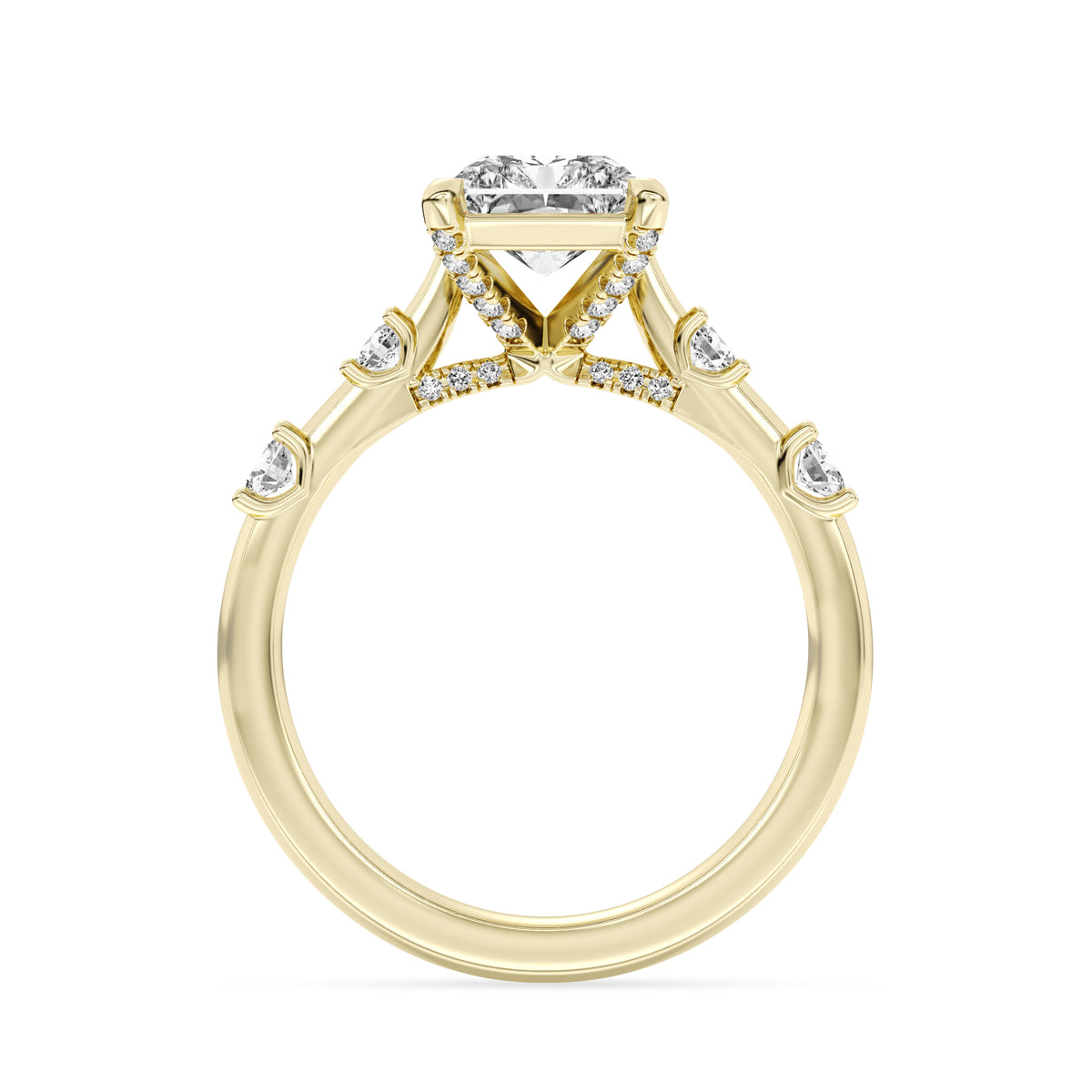 Lasker's Big Rocks Lab-Grown Diamond Collection Ring In 14Kt Yellow Gold With 2.59ct Radiant-Cut Center Diamond