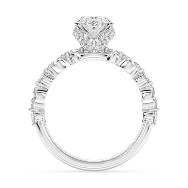 Lasker Big Rocks Lab-Grown Diamond Collection 14Kt White Gold Ring with 1.5ct Oval Lab-Grown Diamond Center and .70cttw Round & Marquise Lab-Diamond Accents.  The sales of lab-grown diamonds are final after 30 days. Lab-grown diamonds and lab-grown