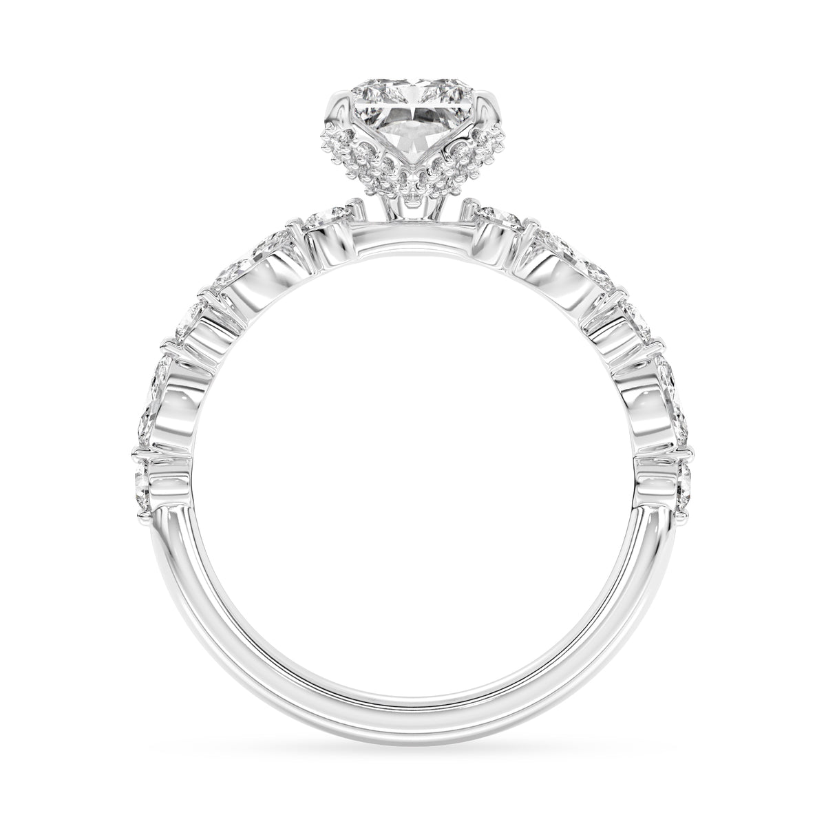 Lasker's Big Rocks Lab-Grown Diamond Collection 14Kt White Gold Ring with 2.01Ct Radiant Cut Lab-Grown Center Diamond