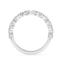 Lasker's Big Rocks Lab-Grown Diamond Collection 14Kt White Gold Band with Alternating Marquise and Round Lab-Grown Diamonds