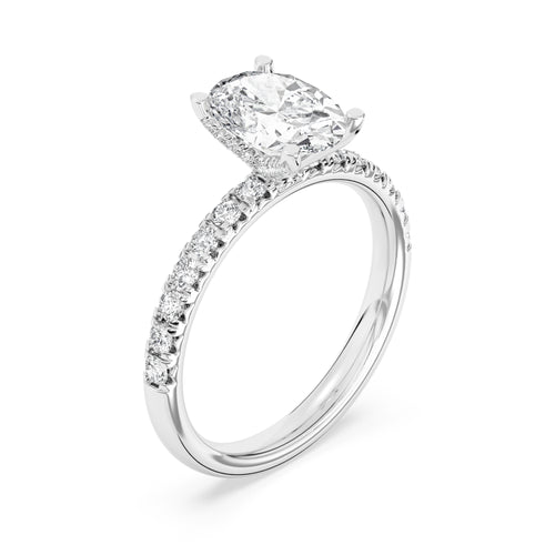 Lasker's Big Rocks Lab-Grown Diamond Collection Ring in 14Kt White Gold with 2.08ct  Oval Center  Diamond