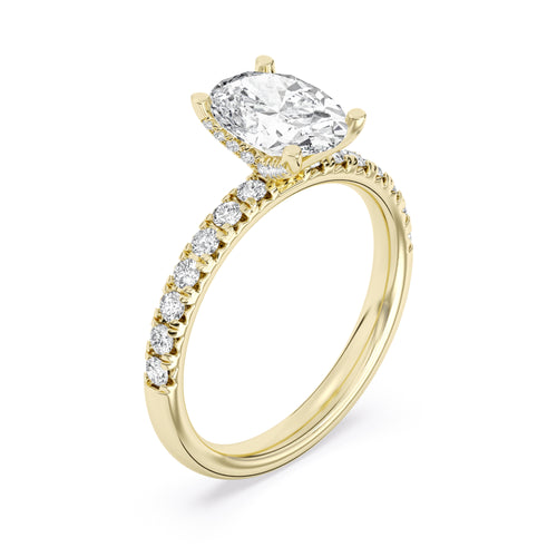 Lasker's Big Rocks Lab-Grown Diamond Collection Ring in 14Kt Yellow Gold with 2.06Ct Oval Center Diamond