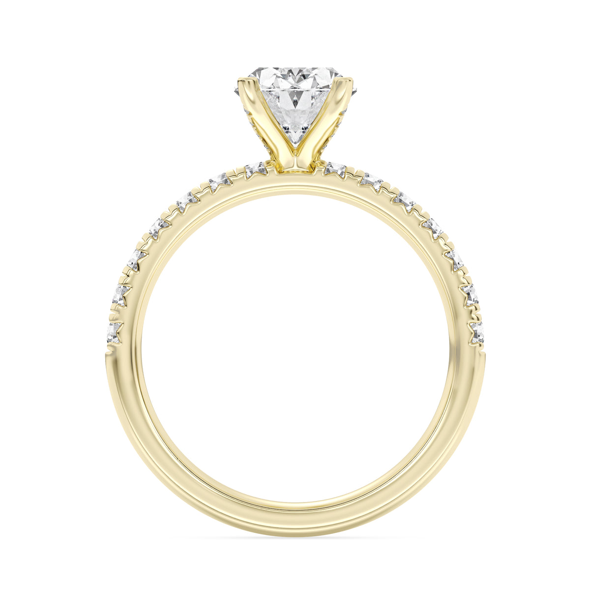 Lasker's Big Rocks Lab-Grown Diamond Collection Ring in 14Kt Yellow Gold with 2.06Ct Oval Center Diamond