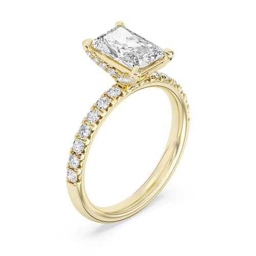 Lasker's Big Rocks Lab-Grown Diamond Collection 14Kt Yellow Gold Ring with 2.08Ct Radiant Cut Lab-Grown Center Diamond