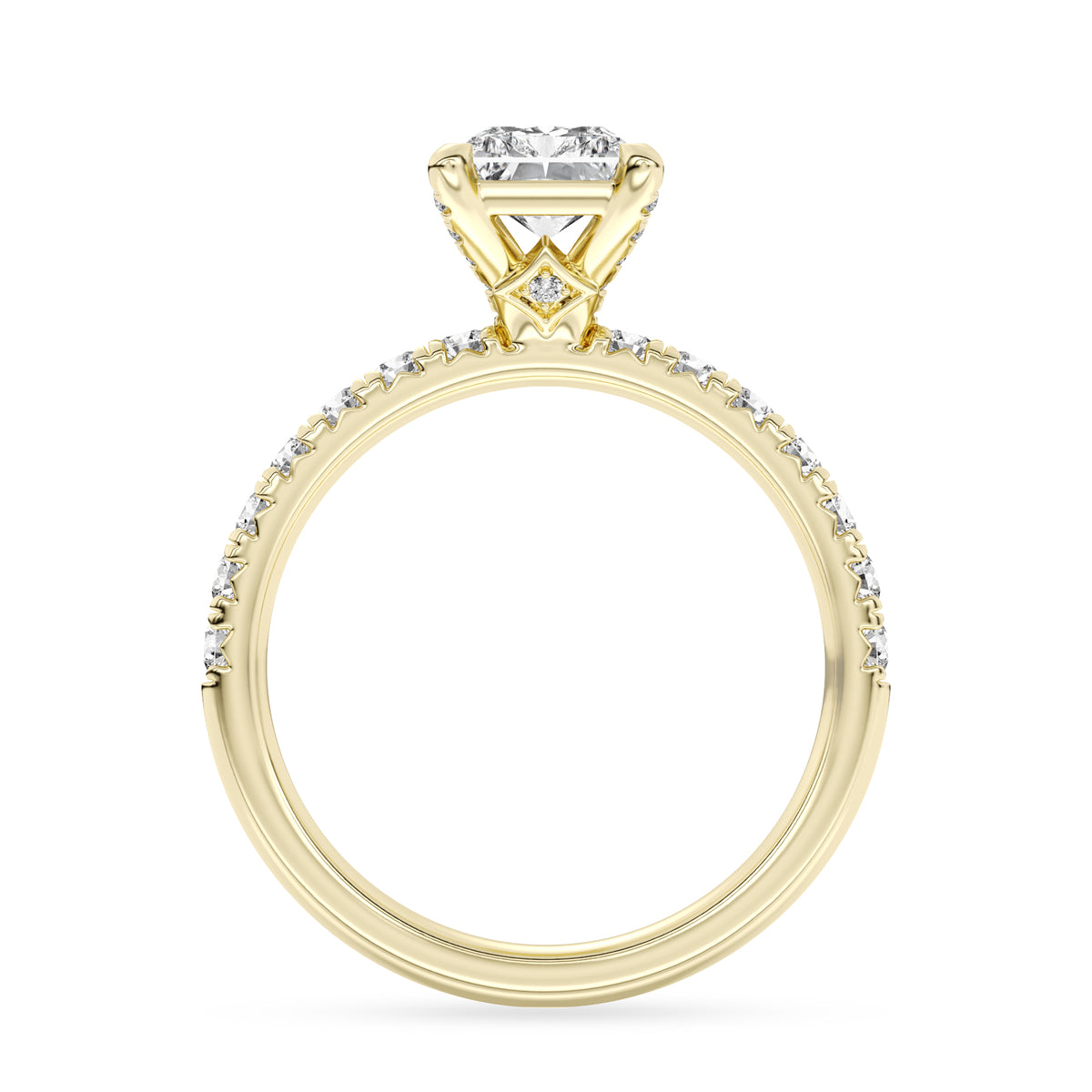 Lasker's Big Rocks Lab-Grown Diamond Collection 14Kt Yellow Gold Ring with 2.08Ct Radiant Cut Lab-Grown Center Diamond