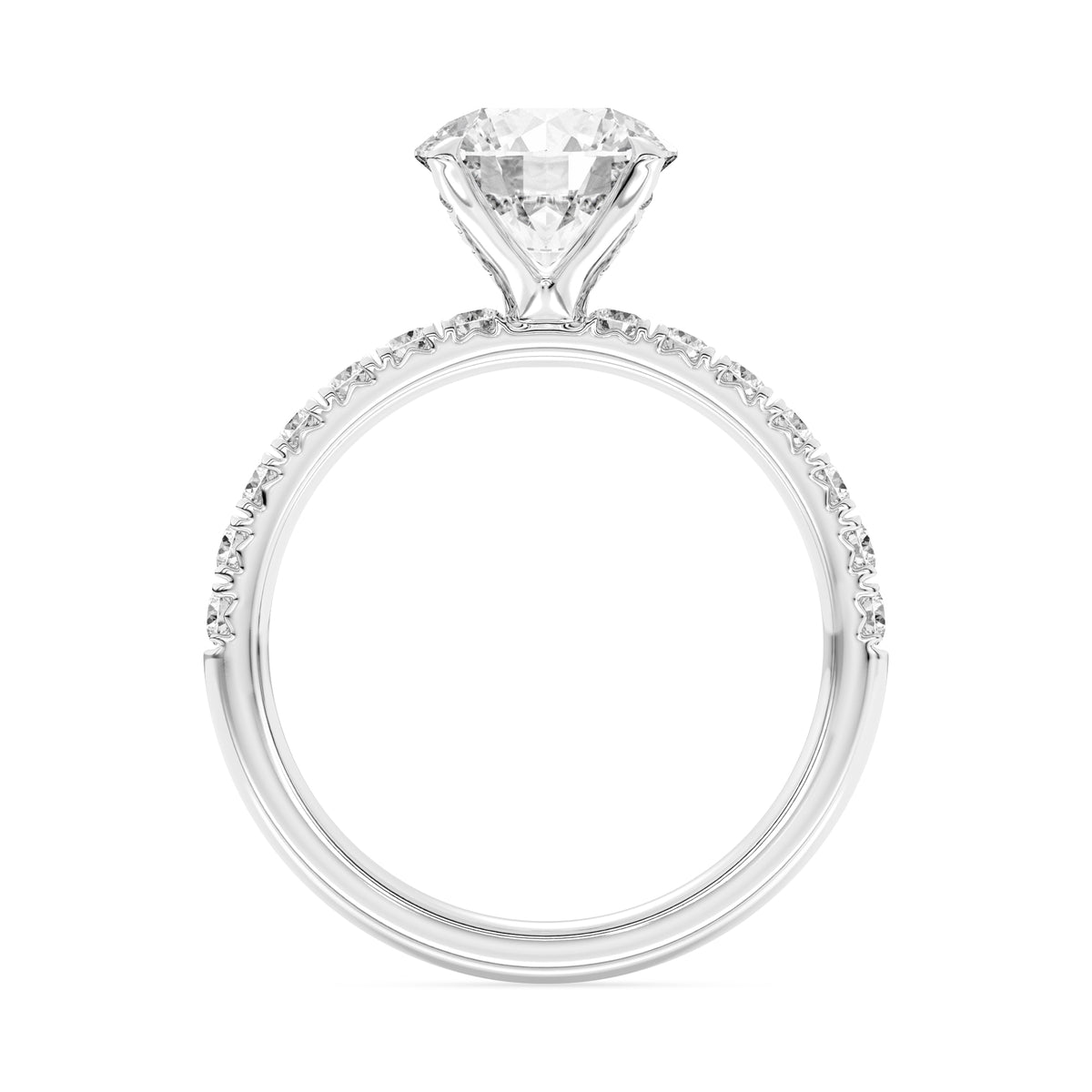 Lasker's Big Rocks Lab-Grown Diamond Collection Ring in 14Kt White Gold with 2.06Ct Round Center Diamond .