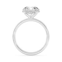Lasker's Big Rocks Lab-Grown Diamond Collection 14Kt White Gold 2.00cttw Round Lab-Grown Diamond Hidden Halo Solitaire Engagement Ring