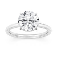 Lasker's Big Rocks Lab-Grown Diamond Collection 14Kt White Gold 2.00cttw Round Lab-Grown Diamond Hidden Halo Solitaire Engagement Ring