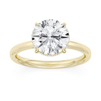 Lasker's Big Rocks Lab-Grown Diamond Collection 14Kt Yellow Gold 2.00cttw Round Lab-Grown Diamond Hidden Halo Solitaire Engagement Ring