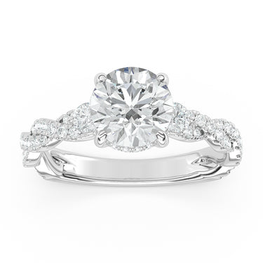 Lasker's Big Rocks Lab-Grown Diamond Collection Twist Ring in 14Kt White Gold with 2.01ct  Oval Center  Diamond