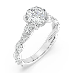 Lasker's Big Rocks Lab-Grown Diamond Collection Twist Ring in 14Kt White Gold with 2.01Ct Oval Center Diamond