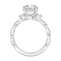 Lasker's Big Rocks Lab-Grown Diamond Collection Twist Ring in 14Kt White Gold with 2.01Ct Oval Center Diamond