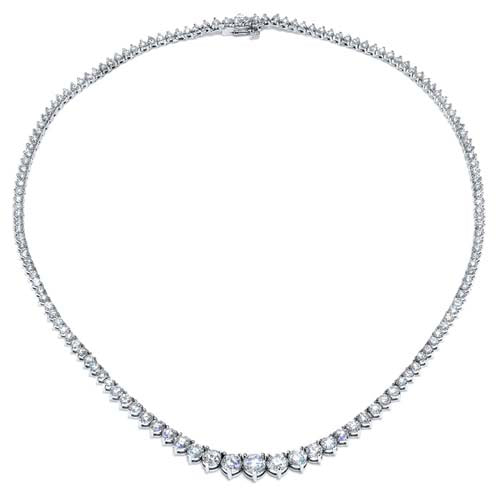 14Kt White Gold 18" Tennis Necklace with 20Cttw Natural Diamonds