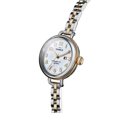 Shinola Birdy Stainless Steel Two-Tone Strap 34mm Mother of Pearl Dial Argonite 775 Watch
