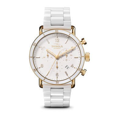 Shinola Canfield Sport White Ceramic/White 40mm Quartz Watch