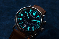 Shinola Runwell Chronograph British Tan LeathermMidnight Blue 41mm Quartz Watch