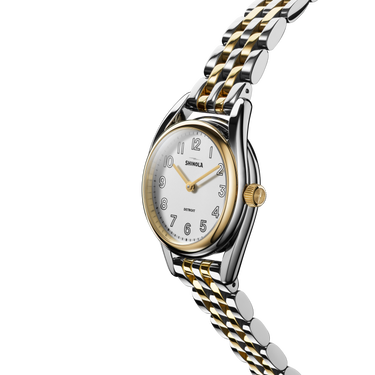 Shinola Derby Stainless Steel Two-Tone Strap 30.5mm White Dial Argonite 772 Watch