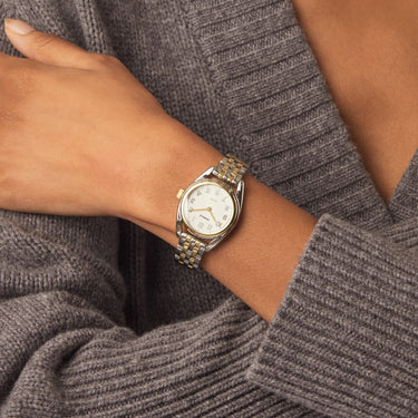 Shinola Derby Stainless Steel Two-Tone Strap 30.5mm White Dial Argonite 772 Watch