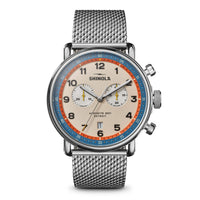 Shinola Canfield C56 Mesh Stainless Steel/Cream 43mm Quartz Watch