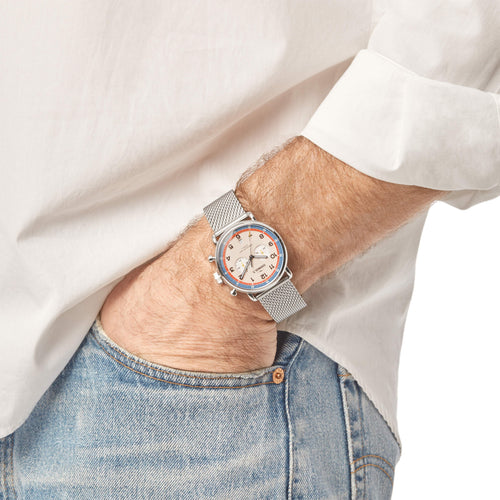 Shinola Canfield C56 Mesh Stainless Steel/Cream 43mm Quartz Watch