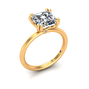 Lasker's Big Rocks 14Kt Yellow Gold 1.8mm Petite Solitaire Ring With 1.55ct Cushion  Lab-Grown Diamond