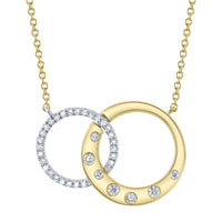 Shy Creation 14Kt Yellow Gold Interlocking & Flush Diamond Pendant