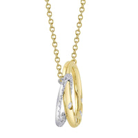 Shy Creation 14Kt Yellow Gold Interlocking & Flush Diamond Pendant