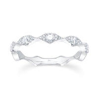 14Kt White Gold Stackable Wedding Ring With 0.38cttw Natural Diamonds
