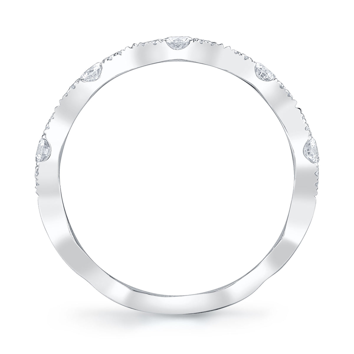 14Kt White Gold Stackable Wedding Ring With 0.38cttw Natural Diamonds
