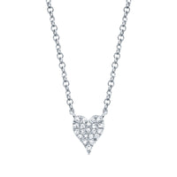 Shy Creation 14Kt White Gold Full Heart Necklace With Natural Diamonds