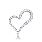 14Kt White Gold Heart Pendant with .90cttw Natural Diamonds Color: G-H Clarity: SI1-2 Chain Sold Sperately