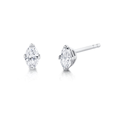 14Kt White Gold 0.50cttw  Marquise Natural Diamond Stud Earrings