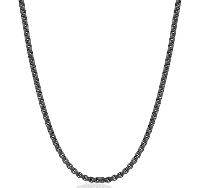 Italgem Steel 24" Matte Black 2.5mm Round Box Chain