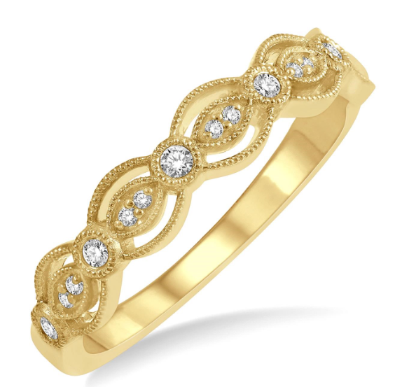 14kt Yellow Gold Marquise and Round Shape Diamond Anniversary Band