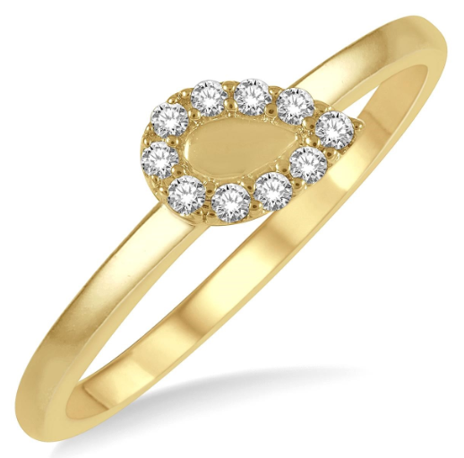 14kt Yellow Gold Pear-Shape Mount Diamond Fashion Ring