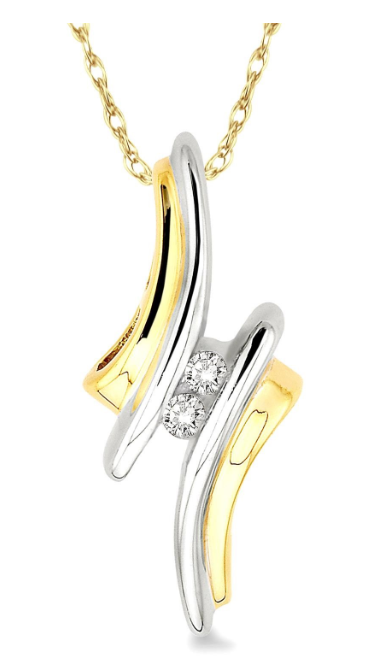 10kt Yellow and White Gold 2-Stone Diamond Pendant