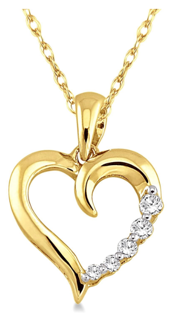 14kt Yellow Gold Heart Journey Diamond Pendant