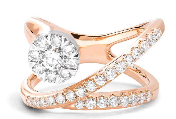 18kt Rose Gold Lovebright Diamond Fashion Ring