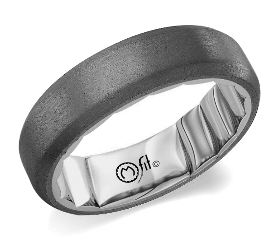 M-Fit 14Kt White Gold And Tantalum 6mm Band