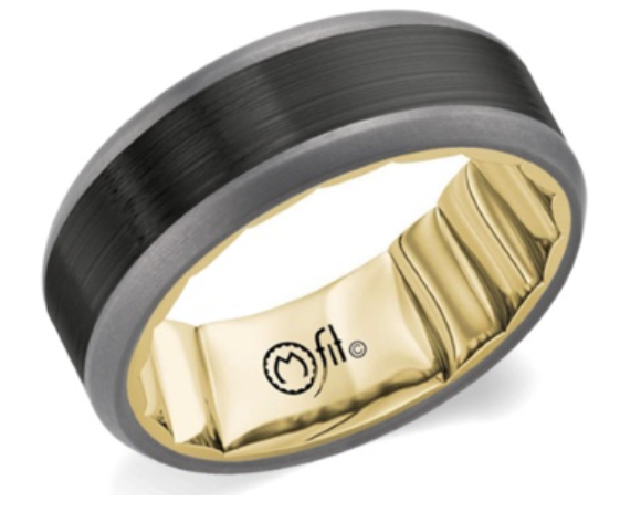 M-Fit  14Kt Yellow Gold And Tantalum 7.5mm Band