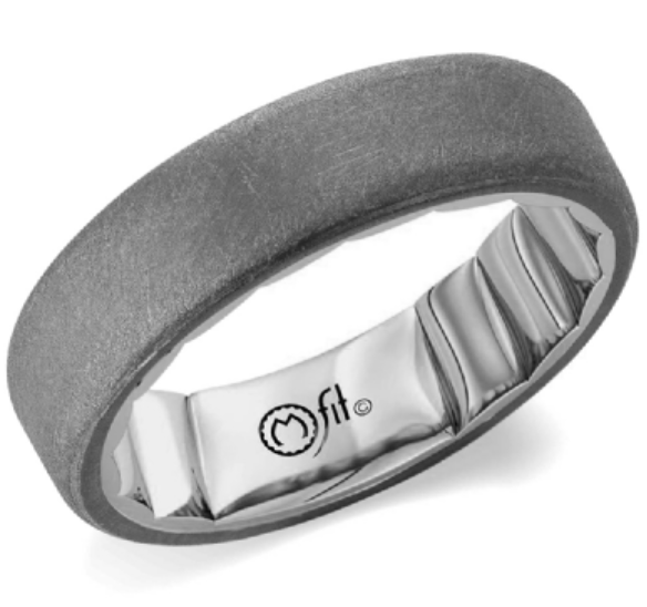 M-Fit 14Kt White Gold And Tantalum 6mm Band