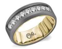 M-Fit 14Kt Yellow Gold And Tantalum 7.5mm Band