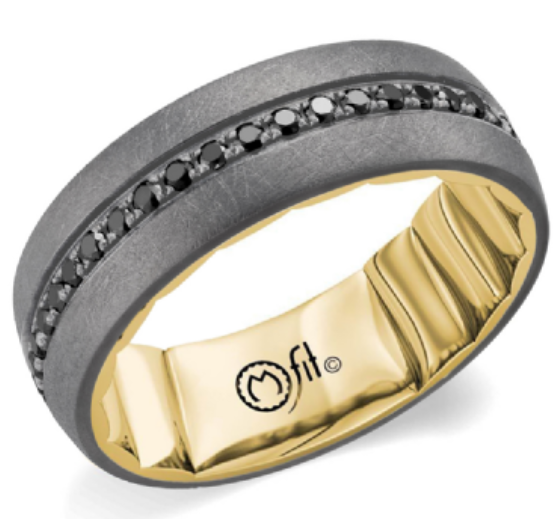 M-Fit 14Kt Yellow Gold & Tantalum 7mm Wide Band